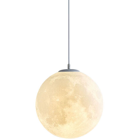 3D Imprimer Lune Pendentif Lumières Nouveauté - Atmosphère Lumière Lumière Lampe suspendue Compatible with la à Décoration de la, Millésime Moderne-20cm(Sans source lumineuse)
