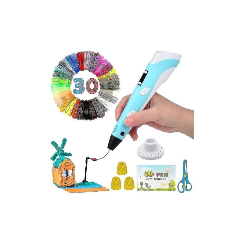 3D intelligent avec affichage led, recharges de filament pla 30 couleurs, Pla Abs, cadeau d'artisanat d'art parfait de haute qualité