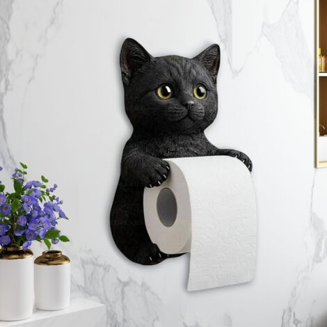 3D Katzen Toilettenpapierhalter – Charmante Wanddekoration für Bad oder WC, Ideal als Geschenk für Katzenfreunde
