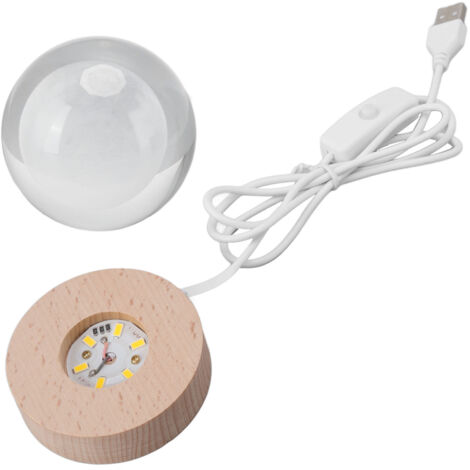 3D-Kristallkugel-Mond-Nachtlicht – LED-Beleuchtung, geschnitztes Holzbild, Geschenkidee für Kinder oder Freunde, Wohndekoration, sanftes Licht