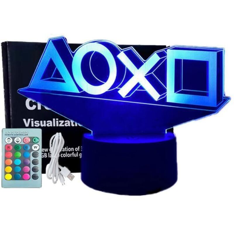3D Lampe Gaming,Lampe Gamer 16 Couleurs Graduables, Rechargeable, Gamer Deco chambre,Gaming Cadeau pour Gamer Fans Enfants Garçons