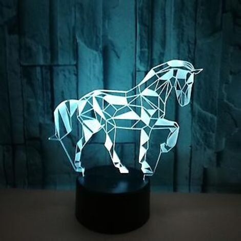 3D Lampe Illusion Optique LED Veilleuse, Optiques Illusions Lampe de Nuit 7 Couleurs Tactile Lampe de Chevet Chambre Table Art Dco Enfant Lumire de Nu