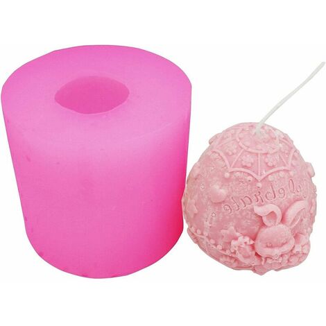 3D lapin de Pâques oeuf Silicone moule savon bougie moule moule à glaçons
