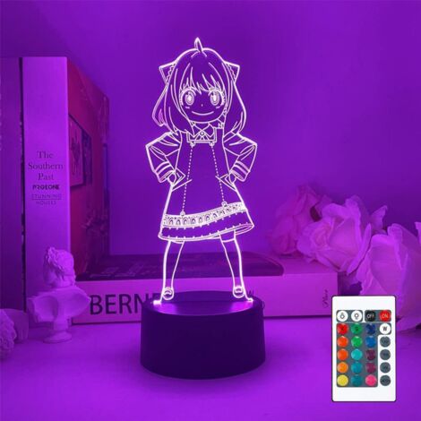 3D-LED-Nachtlicht mit Cartoonfigur, 7 Farben, USB-Anschluss, ideal für Kinder und Fans – perfektes Geschenk