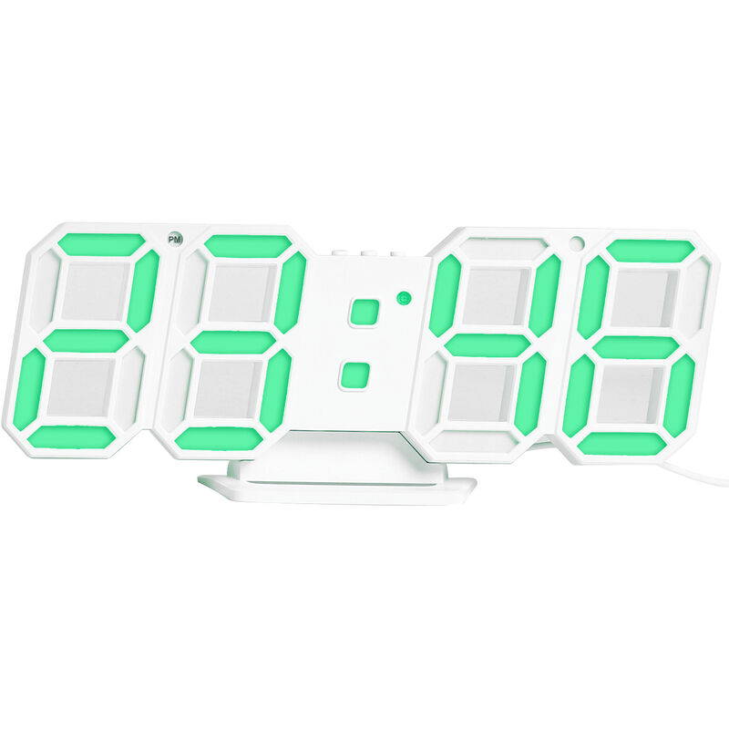 

Reloj digital LED 3D, reloj de mesa electronico, relojes colgantes de pared que brillan intensamente,Verde