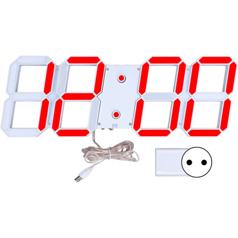 3D-LED-Wanduhr mit Timerfunktion und Dimmfunktion – 100–240 V Netzteil – EU-Stecker