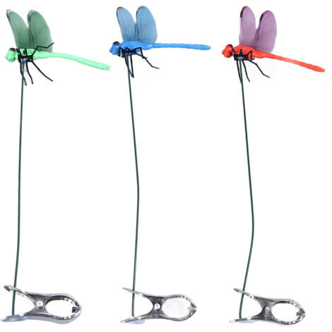 3D-Libellen-Gartenclips – 3er-Set natürliche Dekorationen für Topfblumen, Rasen oder Hausfigur