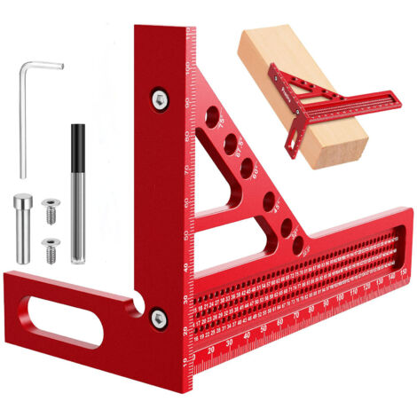 3D-Mehrwinkel-Messlineal, Preciva 3D-Gehrungswinkel aus Aluminiumlegierung Winkelmesser Multifunktional Winkel für Holzbearbeitung, Heimwerken, Handwerk