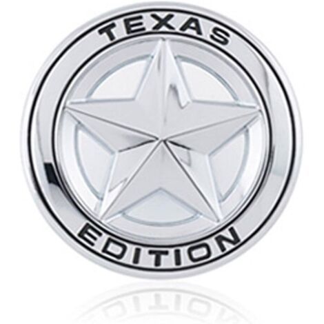 3D-Metall-Autoaufkleber mit Sternlogo in Texas-Edition. Emblem. Abzeichen.