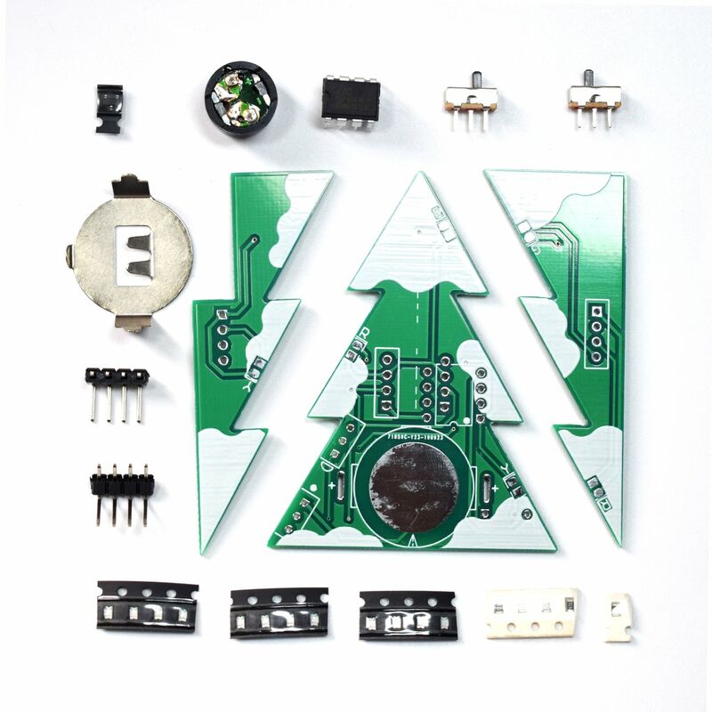 

3D Mini PCB estereo arbol de Navidad DIY Kit de musica Kit de aprendizaje electronico Modulo arbol de Navidad Kit de bricolaje