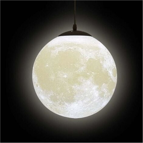 MUMU 3D-Mond-Kronleuchter-Mond-Deckenleuchter Mond-Deckenleuchte Planet Pendelleuchte Mond Restaurant Bar Home Kinderzimmer LED-Kronleuchter (Glühbirne ist nicht im Lieferumfang enthalten), 20 cm