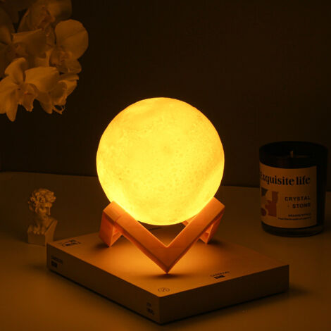 3D-Mondlampe, 16-farbige LED-Nachtlampe, Jupiterlampe, 15 cm, dimmbar