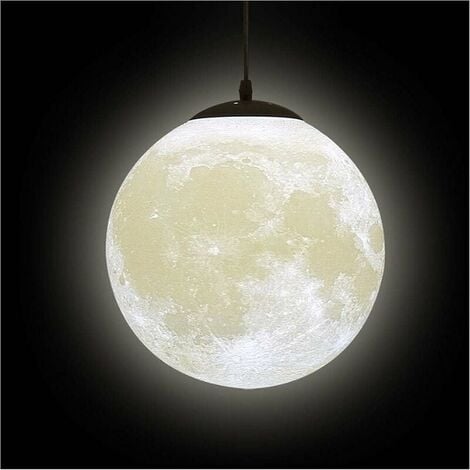 3D Moon Chandelier Moon Ceiling Chandelier Moon Ceiling Light Planet Pendant Lamp Moon Restaurant Bar Home Children's Room LED Chandelier (Bulb is not included), 20cm
