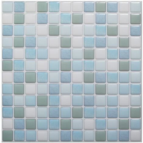 3D Mosaique Carrelage Adhesif Mural Imperméable Auto-adhésif Sticker Carrelage 23.6X23.6cm pour Cuisine Salle de Bain-4 pièces