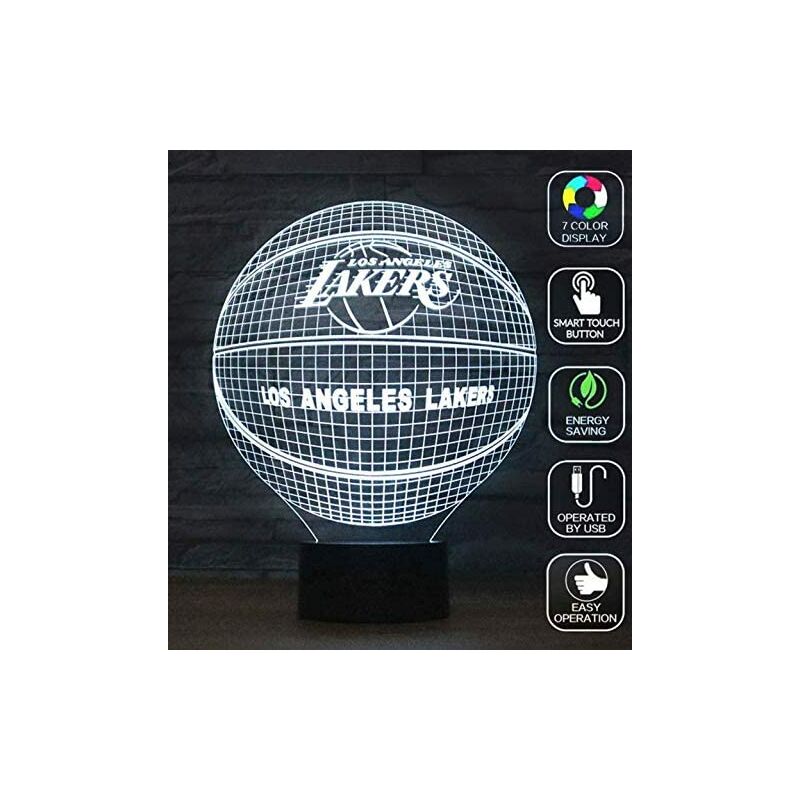 3D Optical Illusion Night Light Los Angeles Lakers Basketball Decoration Toy Lamp Phone Remote Control Table Lamp