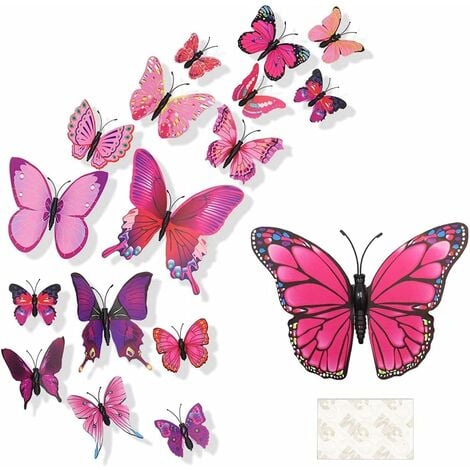 Stickers Papillon 3d, 36 Pièces Stickers Papillon Violet/Papillons  Decoratifs, Stickers Muraux Chambre Fille Adulte Papillon Decoration Mural  Stickers : : Bricolage