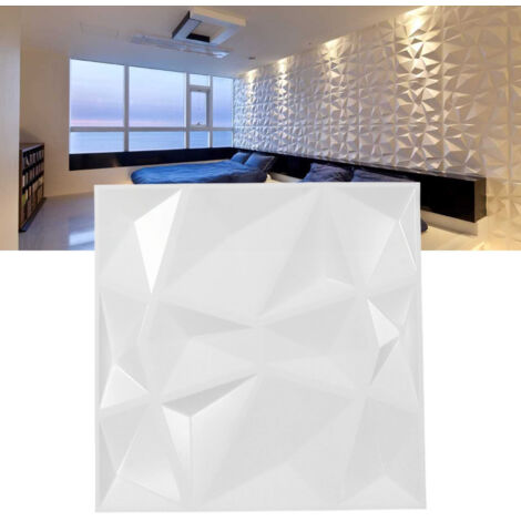 3D-PVC-Wandpaneel 500 x 500 mm weiß – 12er-Packung wasserfeste, dekorative Wandpaneele für den Innenbereich
