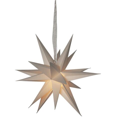 3D Stern ,December' aus Papier, 18 Zacken, braun, Ø 45cm