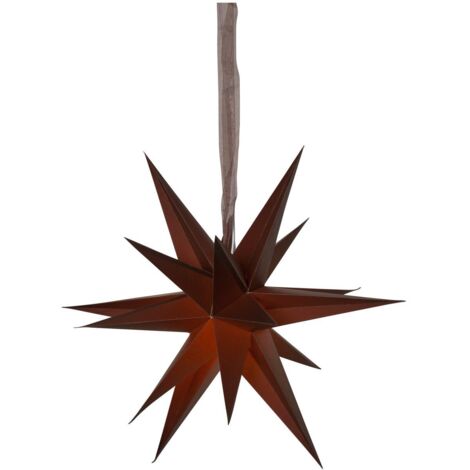 3D Stern ,December' aus Papier, 18 Zacken, braun, Ø 45cm