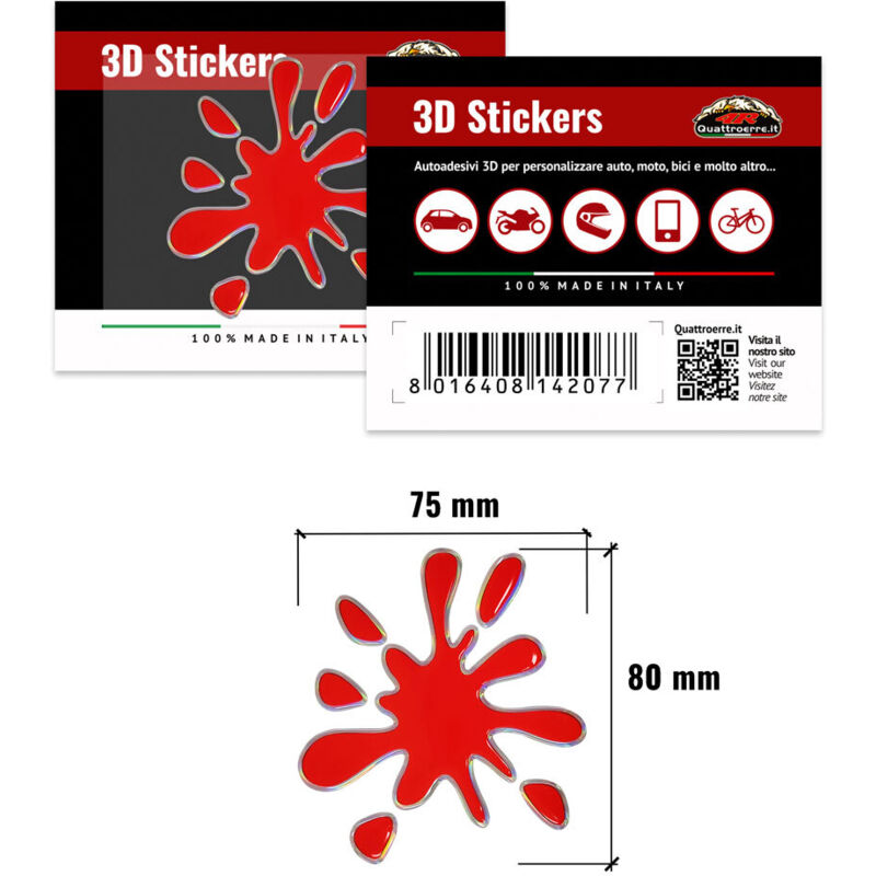 3D Sticker Macchia - Dimensione: 75 X 80 MM