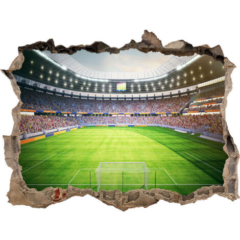 3D Sticker Mural de Salon,Stickers Muraux 3D Football Arène,Poster du Stade Chambre D'enfant,Autocollant Mural de Football Coloré Chambre Garçon,Autocollant Muraux Chambre Couloir Décor