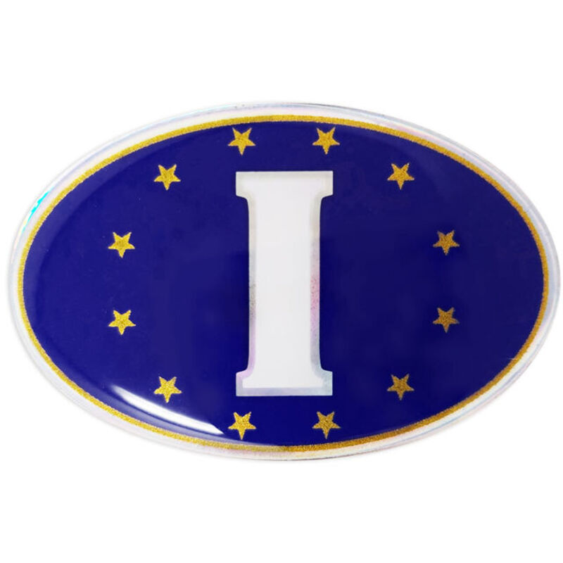 3D Sticker Ovale “I” Fondo EU