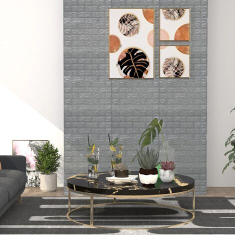 3D Tapete Ziegelstein Selbstklebend 40 Stk. Anthrazit vidaXL