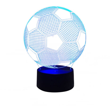 3D Visual Soccer Night Lamp USB LED Touch Football Shaped Night Light Gift
