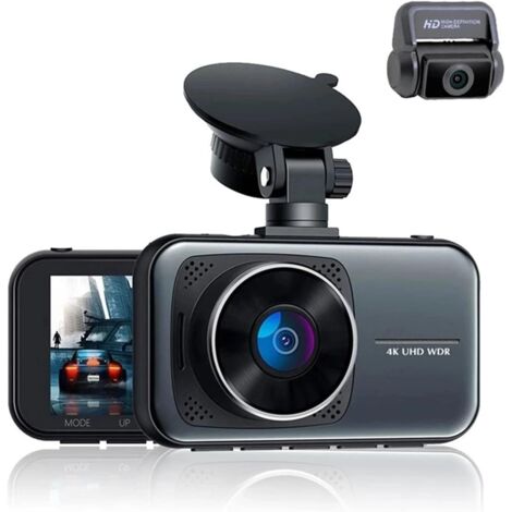 3D Voiture, Double caméra de Tableau de Bord Avant 4K et arrière 1080P pour Voitures, avec Vision Nocturne, Grand Angle 170 °, Prise en Charge de 128 Go Max