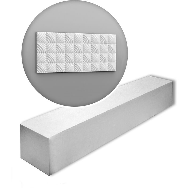 Decor W113-box modern cobble 1 Box 7 pieces 3d wall panel 14 m - white - Orac