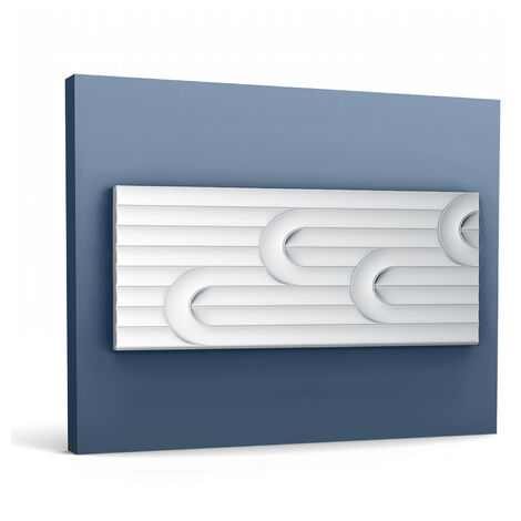 3d wall panel Orac Decor W212 MODERN VALLEY LOOP Wall panel Deco element Stucco moulding contemporary design white 2 m