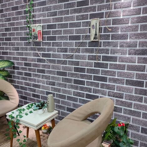 3D Wall Panels with Black & Grey Brick Design 10 pcs EPS7685-Serial number