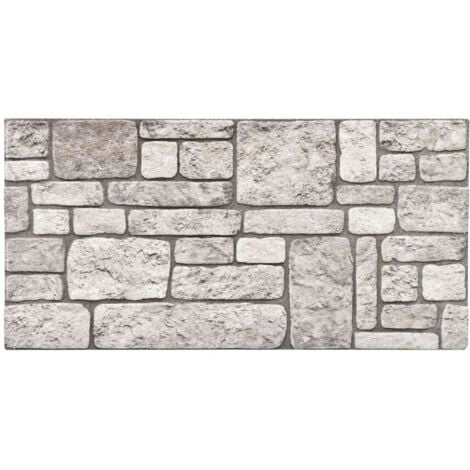 3D Wall Panels with Grey Brick Design 10 pcs EPS vidaXL