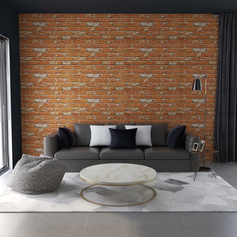 3D Wall Panels with Light Brown Brick Design 11 pcs EPS - Brown