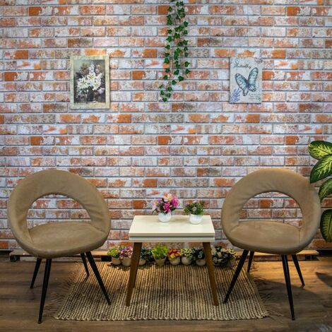 Art3d 29 sq.ft Self-Adhesive Foam Brick Wall Panels for Interior Wall Decor, White Brick Wallpaper, Pack of 5 A06004P5