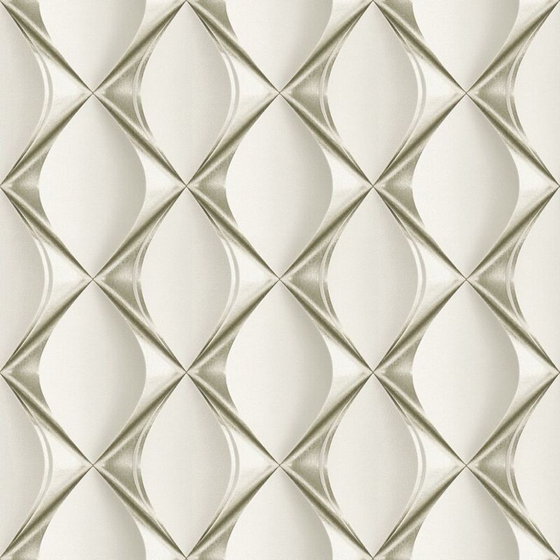 3D wallcovering wall Profhome 386912 hot embossed non-woven wallpaper slightly textured with geometric shapes matt beige platinum light grey 5.33 m2