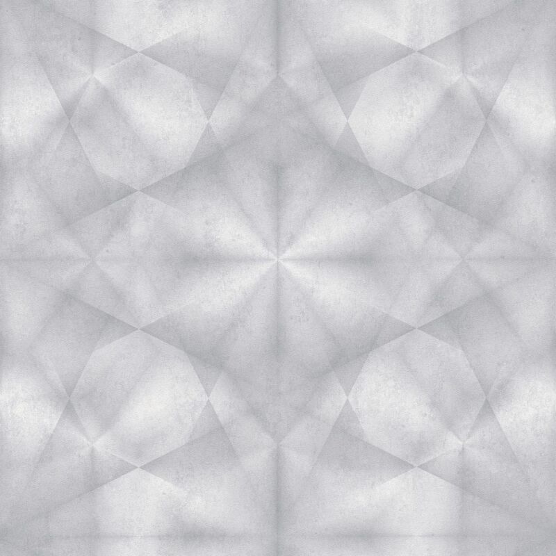 3D wallcovering wall Profhome 386922 hot embossed non-woven wallpaper slightly textured caleidoscope style shimmering grey light grey silver 5.33 m2