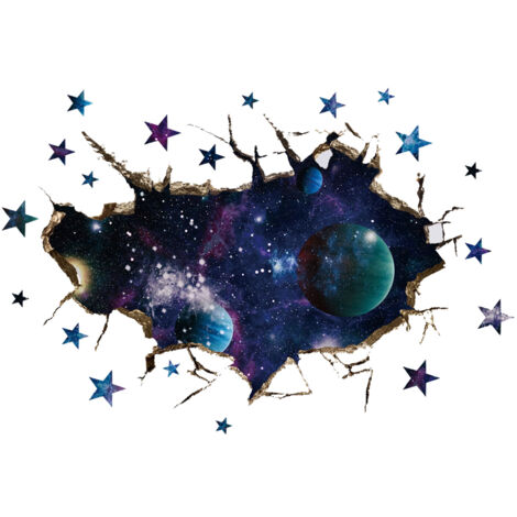 3D-Wandaufkleber mit Sternen und Universum, für die Dekoration von Wohn- und Schlafzimmern