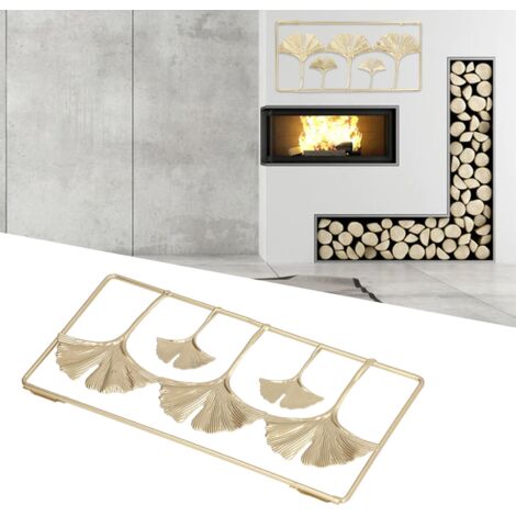 3D-Wanddeko aus goldfarbenem Metallblatt (2-teilig) – Rahmen mit klarer Textur für modernes Homeoffice
