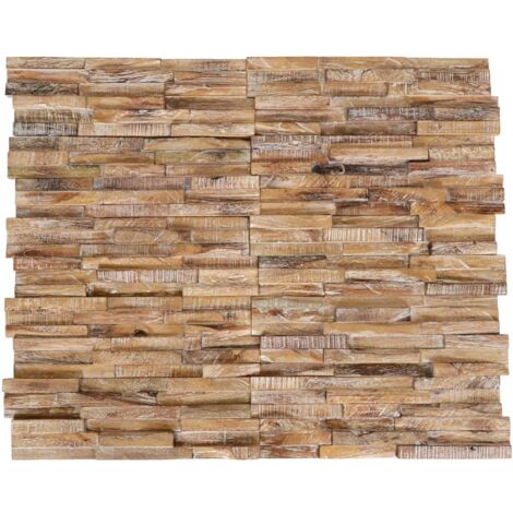 3D-Wandverkleidung 10 Stk. 1,01 m² Massivholz Teak vidaXL