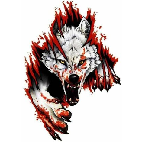 3D Wolf Head Sticker PVC Car Sticker Furious Wolf Funny 3D Sticker Motorcycle Decorative Accessories 18x25cm