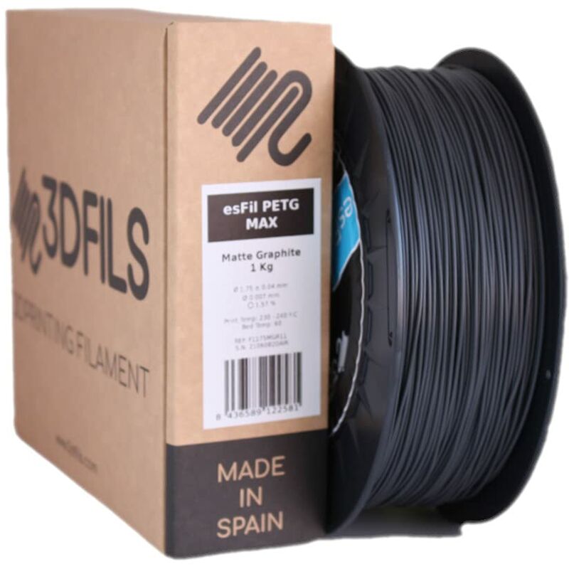 3DFILS - Filamento PETG Grafite per stampa 3D
