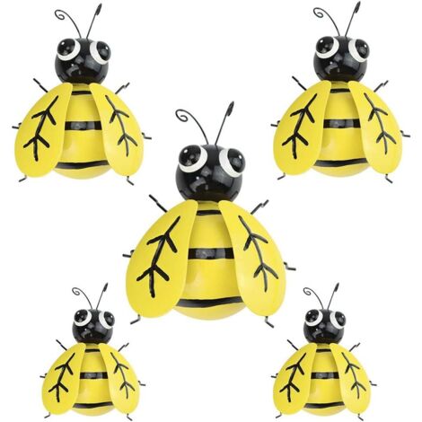 3DSculpture d'abeille -Décoration murale abeille en métal -Peut être accroché aux murs, dans les jardins, sur les pelouses