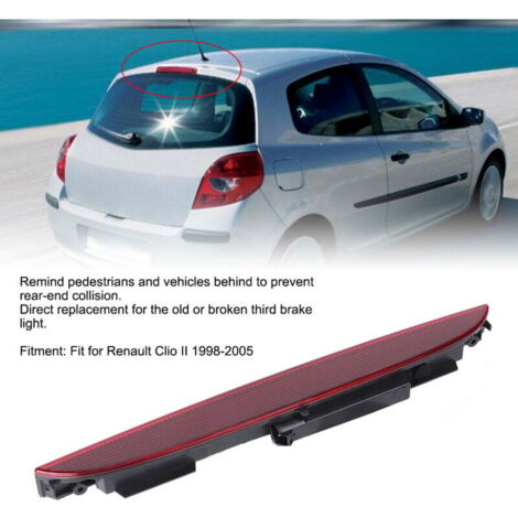 3ème feu stop feu stop haut niveau 7700410753 couleur rouge adapté pour Renault Clio II 1998-2005
