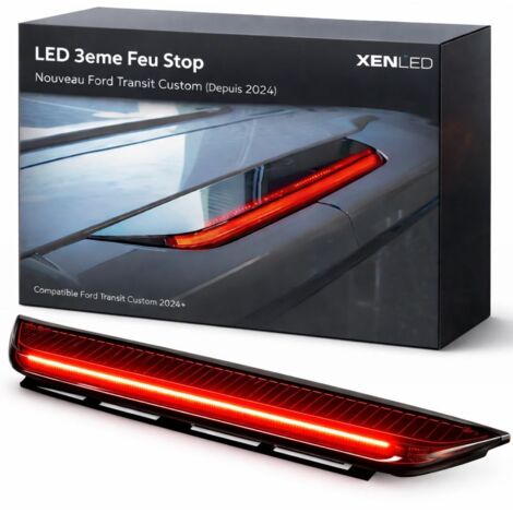 3ème Feu Stop LED Ford Transit Custom 2 (2024+) - XENLED Homologué ECE - Noir Fumé (Smoked)