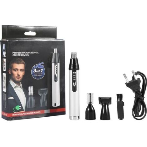 3en1 hommes rechargeables nez oreille temple tondeuse à cheveux barbe électrique sourcil tondeuse rasage kit HB035