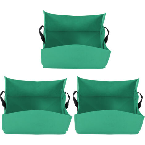 3er-Pack dicke, vliesstoffbeschichtete Pflanzsäcke für Gemüse, Gartenarbeit mit Tragegriffen, Hellgrün, 40 x 30 x 20 cm