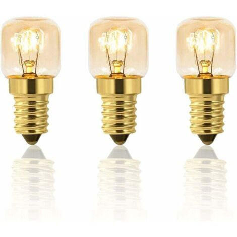 3er-Pack dimmbare Backofen-Glühbirne, 25 W, E14 T22, 25 W Glühlampe, hitzebeständig bis 300 Grad, warmweiß, für Backofen, Kühlschrank, Salzlampe, Backofen, Grillofen
