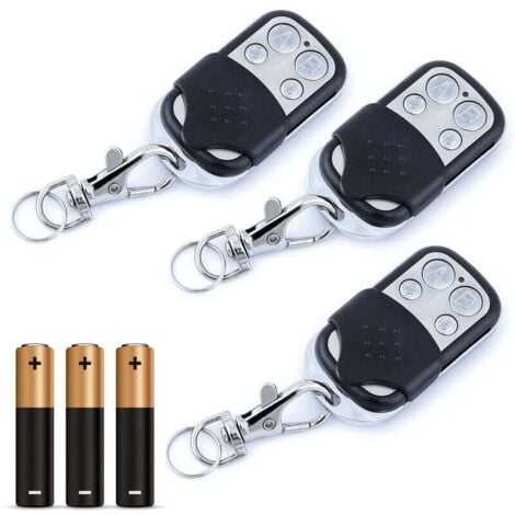 SNQ 3er-Pack Garagentor-Fernbedienung, Universal-Garagentor-Fernbedienung, Fernbedienungsklonen mit 4 Tasten und fester Frequenz 433,92 MHz für Garagentore,