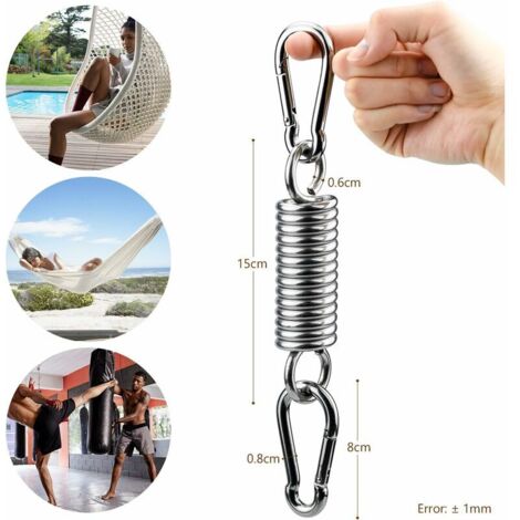 3er-Pack Karabiner, 304 Edelstahlfeder für Hängesessel, mit 2 Hochleistungskarabinern, 13Thirteen Carabiners